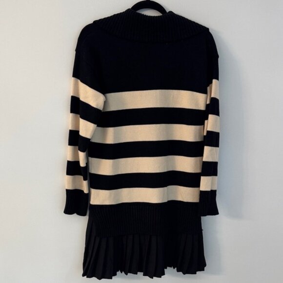 English Factory Black and Cream Knit, Drop Waist Dress, S - Picture 4 of 4